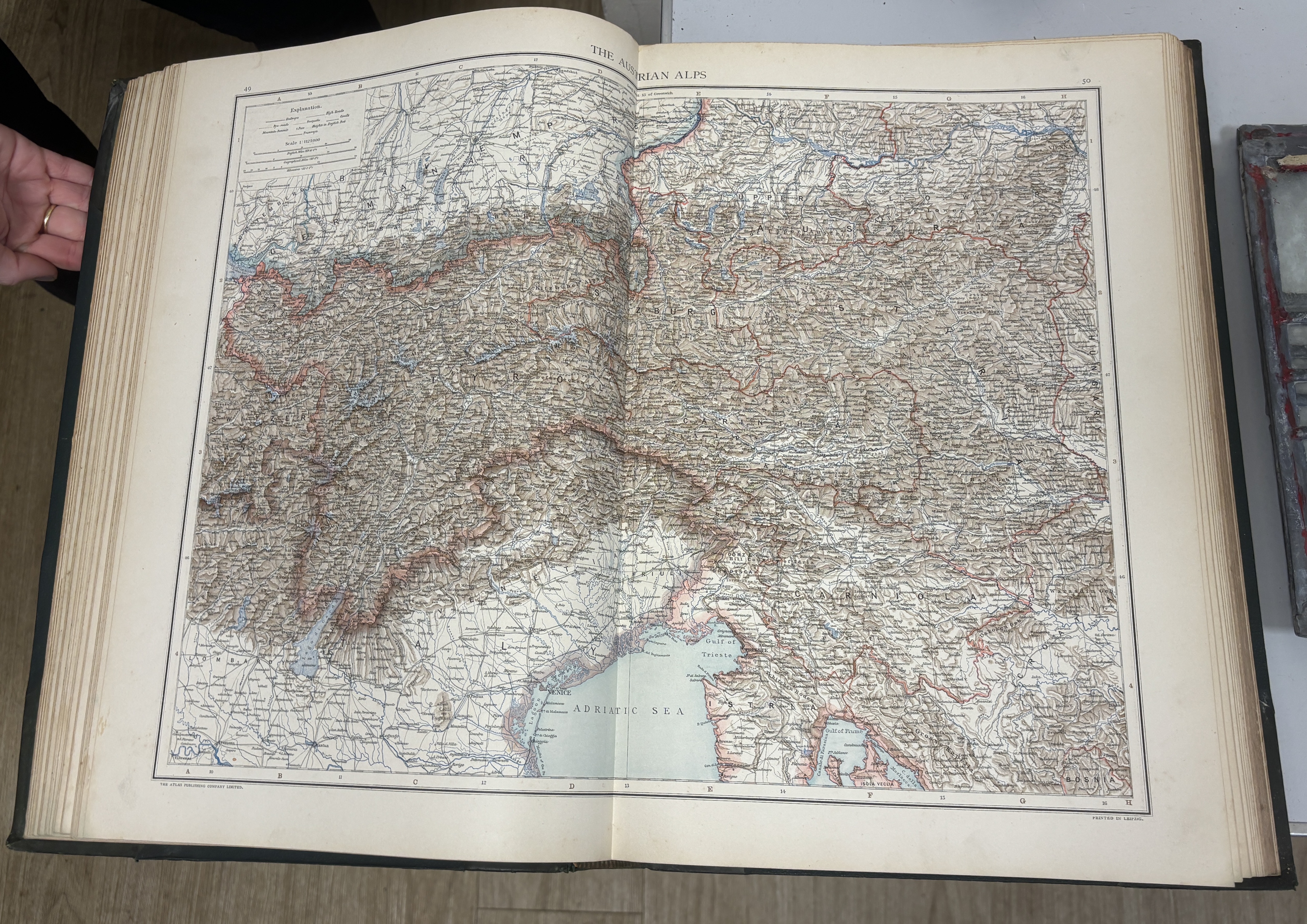 The Universal Atlas ... 117pp. of coloured maps (some d-page) and 107pp. letterpress index; contemp. gilt half calf and cloth, folio. 1893